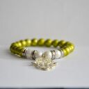Bracelet by SIS: limonkowe korale z ręką fatimy przynoszoszącą szczęście
