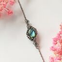 Bransoletka z labradorytem i stali chirurgicznej - handmade wire wrapping