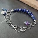 Bransoletka z lapis lazuli, ametystem i szkłem afgańskim