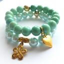 Bransoleta mint&gold heart