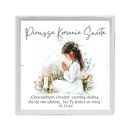 Bransoletka różaniec niebieski jadeit rękodzieło, prezent Komunia Święta