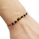 Czerwona bransoletka sznurkowa Turmalin Hematyt złota serce Dzień Kobiet