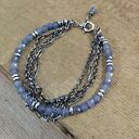 Bransoletka z tanzanit z łańcuszkami