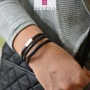bransoletka skórzana MAGNETOOS TRIPLE BLACK