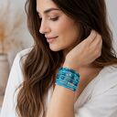 Ekskluzywny zestaw bransoletek beaded w odcieniach oceanu: howlit, hematyt i szkło
