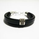 Bransoletka skórzana unisex, czarna