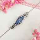 Bransoletka Sodalit ze stali chirurgicznej handmade - wire wrapping