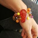 Duża kolorowa bransoletka etno boho handmade