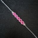 Delikatna bransoletka Crystal Square Rose z kryształków Preciosa i koralików Miyuki