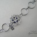Bransoletka Lapis Lazuli ze stali chirurgicznej - wire wrapping