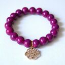Bransoleta purple stones&rose