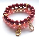 Bransoleta peach&gold owl