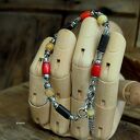 Bursztyn, koral - bransoletka