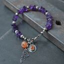 Bransoletka z ametystu z kamieniem słonecznym