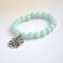 Bracelet by SIS: srebrna róża w miętowym jadeicie