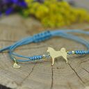 Akita japońska - bransoletka z psem, srebro pozłacane