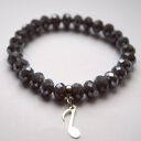 Bransoleta real silver note&graphite beads
