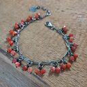 Bransoletka - karneol na łańcuszku