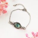 Bransoletka z labradorytem i stali chirurgicznej - handmade wire wrapping