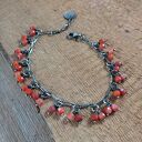 Bransoletka - karneol na łańcuszku