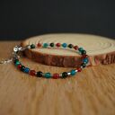 Bransoletka stal chirurgiczna - agat, hematyt