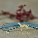 Whippet / Chart angielski - bransoletka z psem, srebro 925 pozłacane