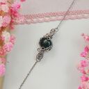 Bransoletka z Zielonym Agatem w Stali Chirurgicznej (Wire Wrapping)