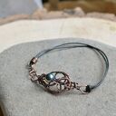 Boho love - bransoletka w stylu boho - miedź i tęczowe szkło