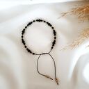 Komplet bransoletek z onyksu i hematytu - czarno-złoty handmade