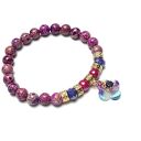Mosaic Purple - bransoletka z jaspisu cesarskiego w stylu mozaiki