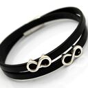 Bransoletka skóra magnetoos double infinity black