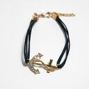 Bransoletka - Kotwica, krzyżyk - sznureczki, kryształki