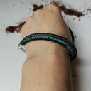 Uniwersalna bransoletka boho - czarna z turkusem (ręcznie robiona)