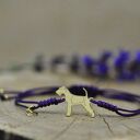 Foksterrier - bransoletka z psem, srebro 925 pozłacane