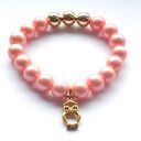 Bransoleta peach&gold owl