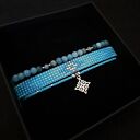 Zestaw niebieskich bransoletek "Winter Sky" - Akwamaryn i Apatyt