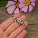 Ręcznie robiona bransoletka z kunzytem - wire wrapping ze stali chirurgicznej