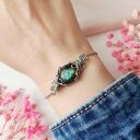 Bransoletka Labradoryt stal chirurgiczna handmade wirewrapping