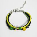 Bransoletka Rasta pleciona - handmade z rzemieni i koralików
