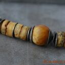 srebrna bransoletka z surowym bursztynem