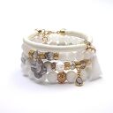 Marble /white/ vol. 4 - bransoletki z jadeitem, howlitem i żywicą