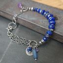 Bransoletka z lapis lazuli, ametystem i szkłem afgańskim