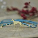 Whippet / Chart angielski - bransoletka z psem, srebro 925 pozłacane