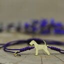 Foksterrier - bransoletka z psem, srebro 925 pozłacane