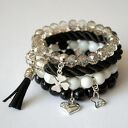 Bransoleta crystal Swarovski beads&clover