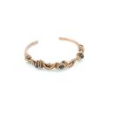 Bransoleta mankietowa z turmalinem i hematytem - miedziany cuff