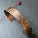 Bransoletka miedziana kruk ptak 1 cm rustykalna