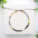 Bransoletka koralikowa Minimal Hematite - Grey and Gold