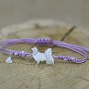 Spaniel kontynentalny Phalene - bransoletka z psem, srebro 925