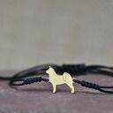 Akita amerykańska - bransoletka, srebro 925 pozłacane